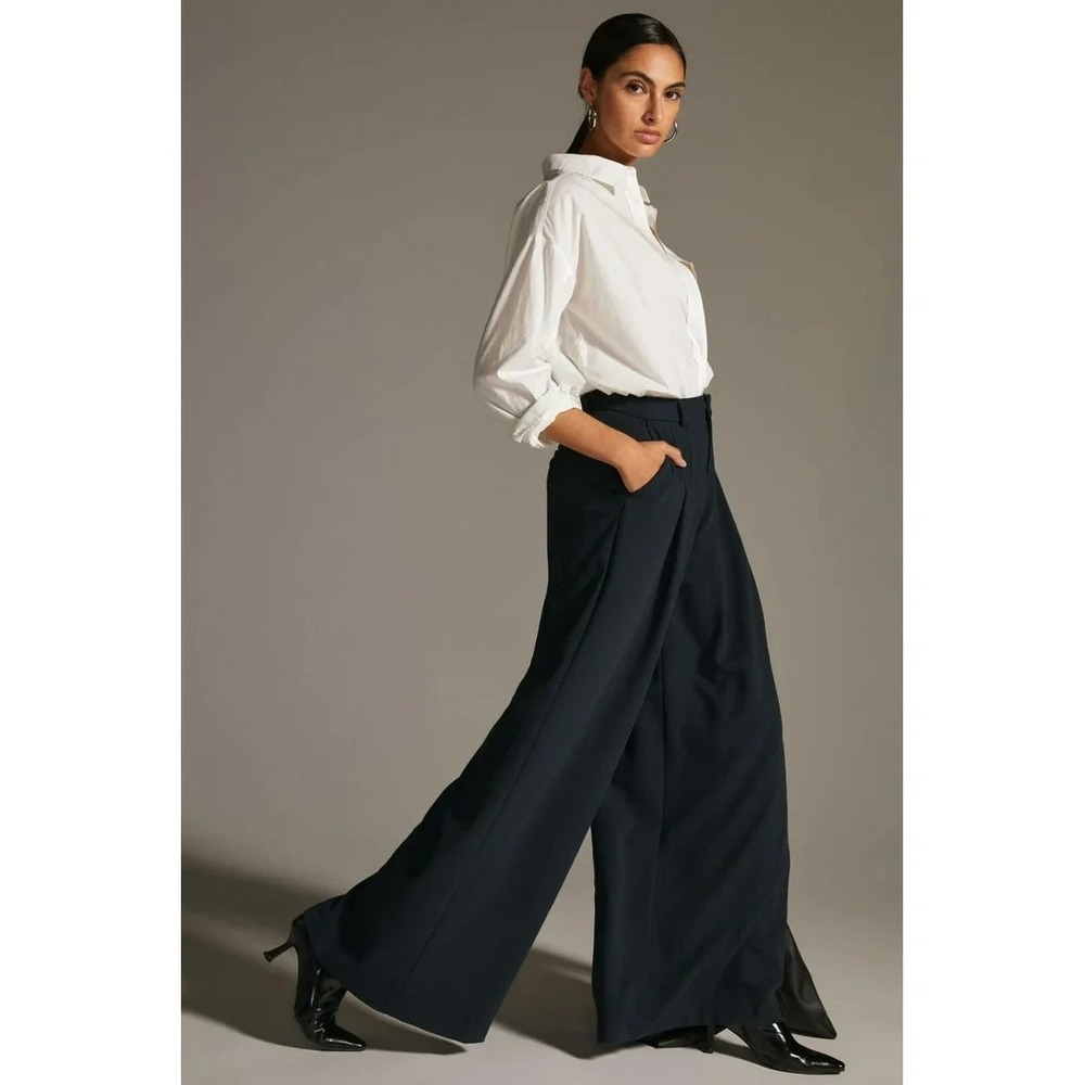 Maeve The Avery Black Wide-Leg Pants